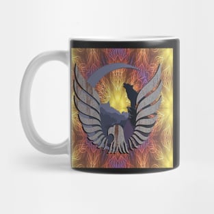 Native American Spiritual Nature Mountain Design, Eagle & Wolf Mug